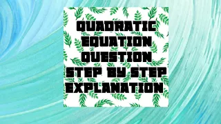 FOR WHAT VALUES OF M WILL THE EQUATION (m+1)x² +2(m+3)x+(m+8)=0 has equal roots?|QUADRATIC EQUATION