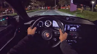 2021 Porsche 911 Turbo S POV Night Drive (3D Audio)(ASMR)