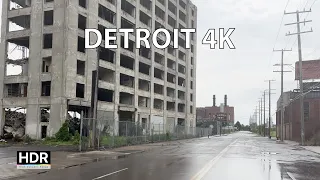 Driving Detroit 4K HDR - Southside Heavy Industry Closures - USA