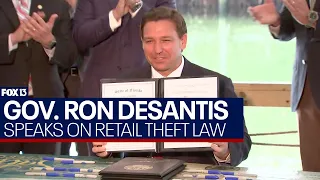 Governor DeSantis speaks on new retail theft law with Florida Attorney General