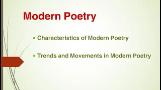 𝑴𝒐𝒅𝒆𝒓𝒏 𝑷𝒐𝒆𝒕𝒓𝒚: 𝑪𝒉𝒂𝒓𝒂𝒄𝒕𝒆𝒓𝒊𝒔𝒕𝒊𝒄𝒔 𝒐𝒇 𝑴𝒐𝒅𝒆𝒓𝒏 𝑷𝒐𝒆𝒕𝒓𝒚 |𝑻𝒓𝒆𝒏𝒅𝒔 𝒂𝒏𝒅 𝑴𝒐𝒗𝒆𝒎𝒆𝒏𝒕𝒔 𝒊𝒏 𝑴𝒐𝒅𝒆𝒓𝒏 𝑷𝒐𝒆𝒕𝒓𝒚