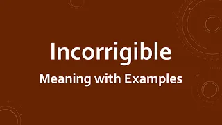 Incorrigible Meaning with Examples