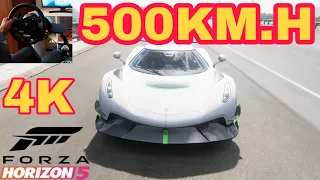 l'auto più veloce di Forza Horizon 5 Koenigsegg JESKO 500 KM.H thrustmaster tmx pro gameplay