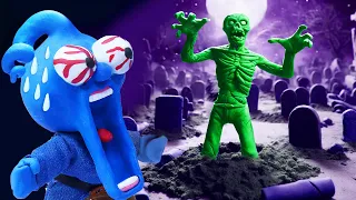 24 Hours IN A HAUNTED CEMETERY! (Angry Zombie) - Clay Mixer Friends Funny Animation