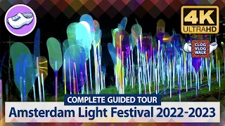 Complete Guided Tour - Amsterdam Light Festival 2022-2023 - With Map & Chapters - 4K