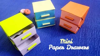 Origami Paper Drawers  How to Make a Paper Drawer  DIY Mini Paper Drawers  Desk Organizer Drawers