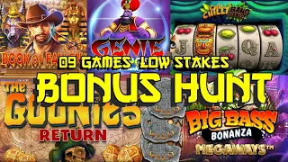 Low Stake Slots Bonus Hunt, 9 Games + Community BIG WINS!! Big Bass Bonanza Megaways, Genie & More