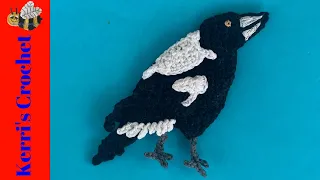 Crochet Magpie Tutorial – Crochet Applique Tutorial