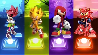 Amy Exe Sonic 🆚 Spiderman Sonic 🆚 Knuckles Sonic 🆚 Super Sonic exe | Sonic EDM Rush Gameplay