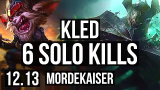 KLED vs MORDE (TOP) | 10/1/5, 1.9M mastery, 6 solo kills, 800+ games, Godlike | KR Diamond | 12.13