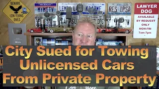 City Sued for Towing Unlicensed Cars from Private Property