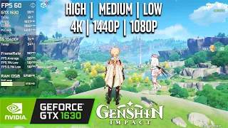 GTX 1630 | Genshin Impact - 4K, 1440p, 1080p - High, Medium, Low, Lowest