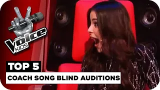 TOP 5 COACH SONG BLIND AUDITIONS | The Voice Kids