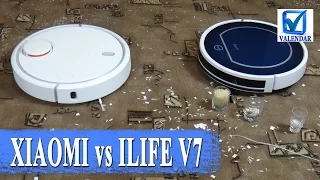 Cleaning Robot Vacuum Xiaomi Mi vs Chuwi ILIFE V7 who cleans better - test comparison