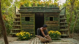 Building the Most Beautiful Bamboo tiny Home Villa by Ancient Skill