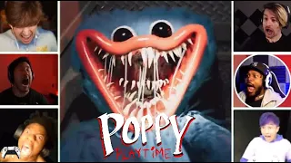 Gamers React to Huggy Wuggy's Jumpscare | Poppy Playtime (Chapter 1)