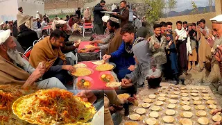 Village wedding in Khewa Afghanistan | Wedding food | Preparing kabuli pulao in Marriage Episode 1