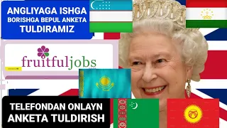 YANGI SAYTDAN ANGLIYAGA ishlash uchun bepul Anketa to'ldirish bepul telefondan