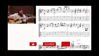 Partitura y tablatura  Guitarra  ”ADIOS NONINO” arr: Agustin Luna