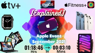 Apple Event September 2021 Explained in 3 minutes | Event Highlights| iPhone 13 ,iPad, 🍎Watch,13 PRO