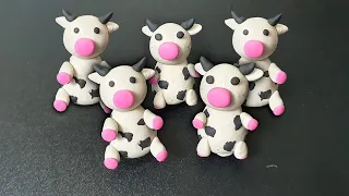 Dairy cow clay modelling for kids How to make dairy cattle with clay, cow clay art for kids