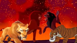 Simba and Diego vs. Scar and Shere Khan