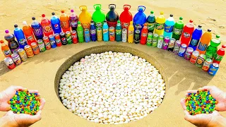 M&M Mini vs Big Coca-Cola, Fanta, Mirinda, Chupa Chups, Monster, Sprite and Mentos in Underground