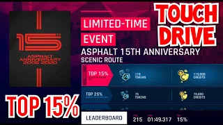 [Touchdrive] Asphalt 9 | ASPHALT 15TH ANNIVERSARY | SCENIC ROUTE | 01:49.317 (TOP 15%)