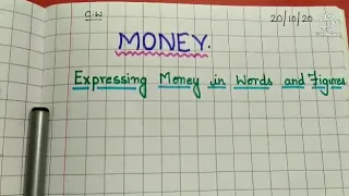 Class -3 | Maths | Chapter (Money) | book exercise | expressing money in words and figures