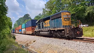 CSX L710-12 Intermodal Train w/ SD40-2! White, GA 5-13-2023©