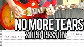 Ozzy Osbourne - No More Tears SOLO Lesson (With Tab)