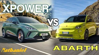 EV HOT HATCH COMPARISON | MG4 XPower vs. Abarth 500e Scorpionissima | Nathaniel Cars