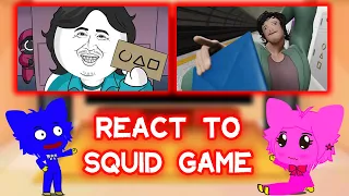 Poppy Playtime React To SQUID GAME Animation | Squid Game Reaction Gacha club | Gacha React to!