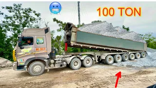 Siêu xe tải HOWO 100 tấn chở đổ đá cực đã | Công nông chở cát | máy xúc cát 100 ton super truck