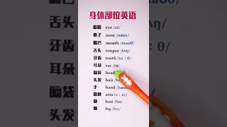 身体部位英语 Learn Chinese - Learn English #英语