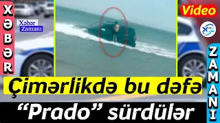 Çimərlikdə bu dəfə “Prado” sürdülər - Video