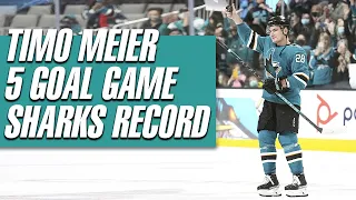 Timo Meier Scores Five Goals Setting A Sharks Record For Most Goals In One Game