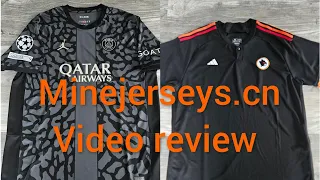 minejerseys.cn unboxing and video review PSG 23/24 third kit + AS Roma third kit