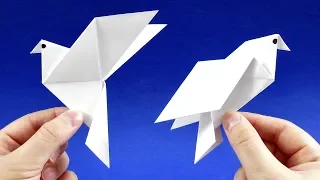 Как сделать птицу из бумаги. Оригами голубь из бумаги
