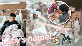 BRINGING OUR BABY HOME FROM THE HOSPITAL!! BROTHER MEETS HER 🥺coming home edited