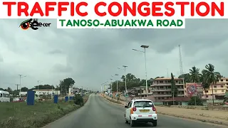 ROAD UPDATE - TANOSO To ABUAKWA MAIN ROAD TRAFFIC CONGESTION IN KUMASI, ASHANTI REGION OF GHANA.