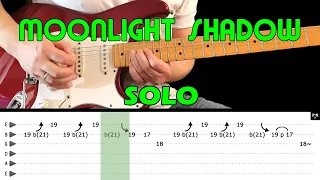 MOONLIGHT SHADOW - Guitar lesson - Guitar intro & solo (with tabs) - Mike Oldfield - fast & slow