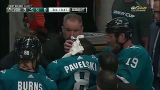 Sharks’ Joe Pavelski Bloodied As Head Hits Джо Павельски окровавлен