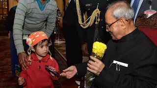 President Mukherjee receives New Year Greetings from Rashtrapati Bhavan Staff