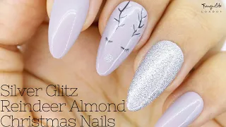 Christmas Silver Reindeer Nail Design  | Tutorial | #GelPolish #NailArt #Christmasnails