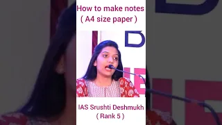 How to make notes | IAS Srushti Deshmukh | #heavenlbsnaa