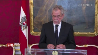 20170510 ZIB Spezial  Statement von Bundespräsident Alexander Van der Bellen Van der Bellen beda