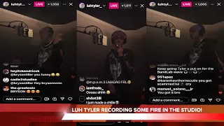 LUH TYLER RECORDING SOME FIRE🔥IN THE STUDIO🎙️IG LIVE 1/13/24