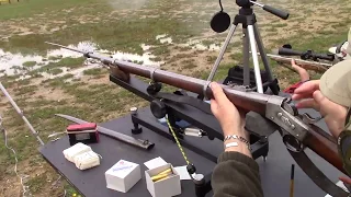 Shooting Egyptian Remington Rolling Block with fixed bayonet