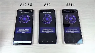 Samsung A42 5G vs A52 vs S21+  Speed Test